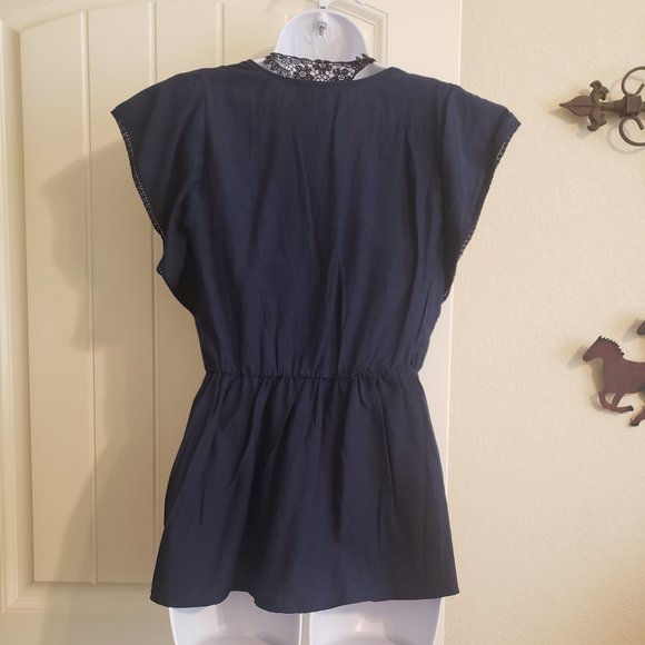Umgee Dk. Blue Super Cute Tunic NWT - Picture 3 of 5